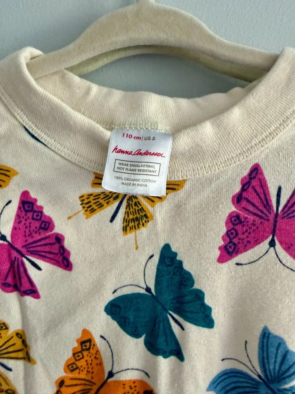 Hanna Andersson Organic Cotton Butterfly Pajama Set Size 5